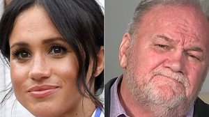 Meghan Markle, duquesa de Sussex, e seu pai, Thomas Markle | Karwai Tang/WireImage/Getty Images - YouTube/Reprodução