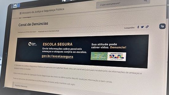 Imagem Ameaças a escolas: veja como denunciar pela internet ou por telefone