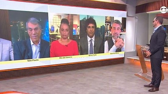 Guga Chacra e Demétrio Magnoli, comentaristas internacionais da Globonews, tiveram uma discussão, em tom mais acalorado do que o de costume, durante o Em Pauta | Reprodução / Globonews