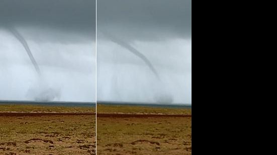 Imagem Imagens mostram tromba d'água em praia no Piauí; assista