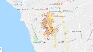 Mapa de feições divulgado durante o início dos estudos do fenomeno de subsidência. | Arquivo TNH1