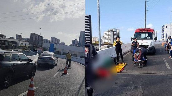 Imagem Motociclista morre após passar mal e cair de veículo no viaduto João Lyra, em Mangabeiras