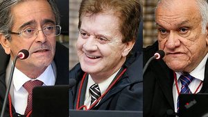 Fábio Bittencourt (corregedor eleito), Klever Loureiro (presidente eleito) e José Carlos Malta (vice-presidente eleito) | Divulgação / TJ-AL