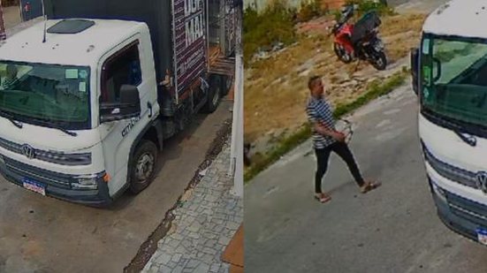 O furto aconteceu enquanto motorista e ajudante descarregava o caminhão de bebidas | Foto: Reprodução