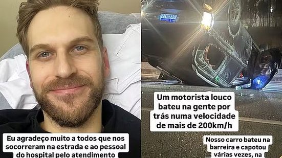 Humorista francês Paul Cabannes sofre acidente de carro em SP | Reprodução / Redes sociais