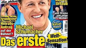 Capa da revista alemã Die Aktuel ao publicar "entrevista" com Michael Schumacher gerada por inteligência artificial, em 15 de abril de 2023 | Reprodução