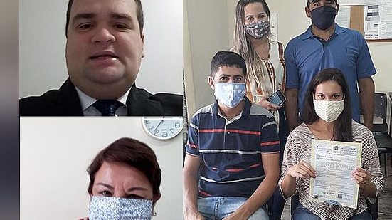 Imagem Com pandemia, noivos casam por videoconferência em Alagoas