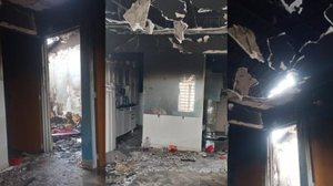 Casa, que fica na parte alta de Maceió, ficou destruída após o incêndio | Foto: Cortesia ao TNH1