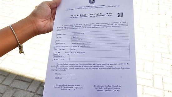 Secretaria Municipal de Segurança Comunitária e Convívio Social mostra modelo original de alvará | Ascom Semscs