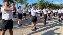 Primeira aula de educação física do Curso de Formação reuniu 135 candidatos em Maceió | Foto: Ascom PC