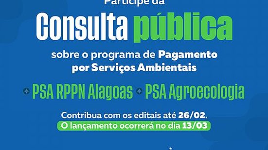 Imagem Pagamento por Serviços Ambientais: agricultores e proprietários de RPPNS são convocados para consulta pública