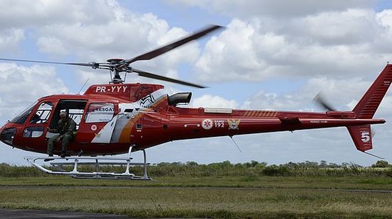 Vítima foi transportada pelo Samu por aeronave até hospital em Maceió | Arquivo/Olival Santos/Samu