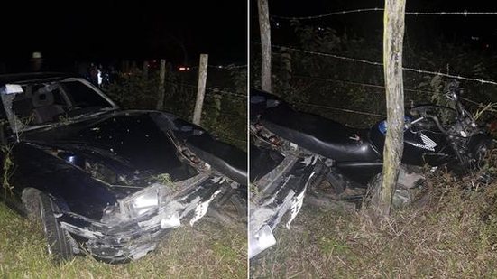 Imagem Dois ficam feridos em acidente entre carro e moto na AL-130