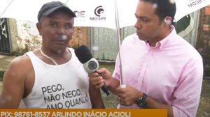 Trabalhador fez apelo na TV pajuçara no início da tarde desta sexta-feira | Foto: Reprodução / TV Pajuçara