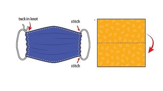 Imagem Manual prático ensina a fazer máscara de tecido com ou sem máquina de costura