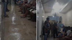 Imagem Teto não suporta chuva e alaga corredor no Hospital Regional de Arapiraca; veja vídeo