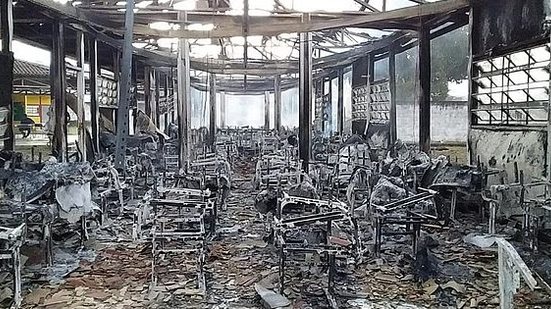 Imagem Incêndio destrói escola infantil em Matriz de Camaragibe