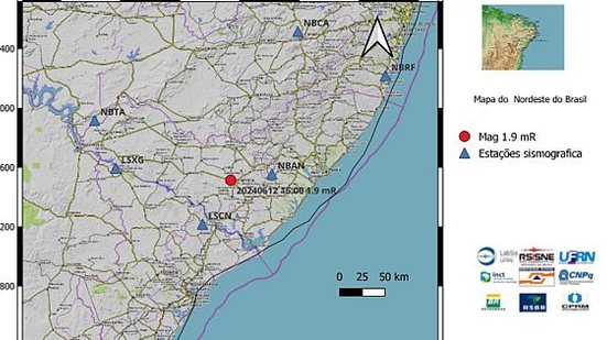 Último tremor de terra registrado em Alagoas foi no dia 12 de junho em Arapiraca | Reprodução/LabSis-UFRN