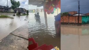 Ruas ficaram alagadas com chuvas neste domingo | Foto: Reprodução