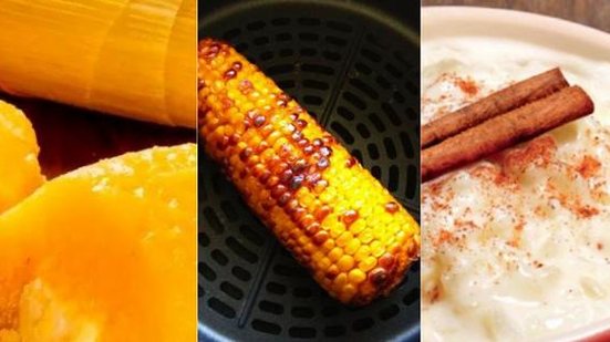 Imagem Pamonha, arroz doce e milho assado na airfryer; aprenda a fazer