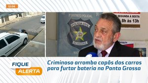 Criminoso arromba capôs dos carros para furtar bateria na Ponta Grossa