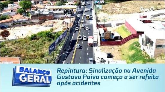 Repintura: Sinalização na Avenida Gustavo Paiva começa a ser refeita após acidentes