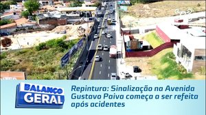 Repintura: Sinalização na Avenida Gustavo Paiva começa a ser refeita após acidentes