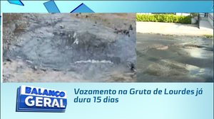 Vazamento na Gruta de Lourdes já dura 15 dias