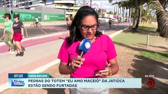 Pedras do totem ''Eu amo Maceió'' da Jatiúca estão sendo furtadas