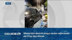 Motorista destrói praça recém-reformada em Cruz das Almas