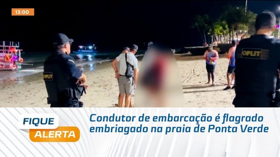 Condutor de embarcação é flagrado embriagado na praia de Ponta Verde