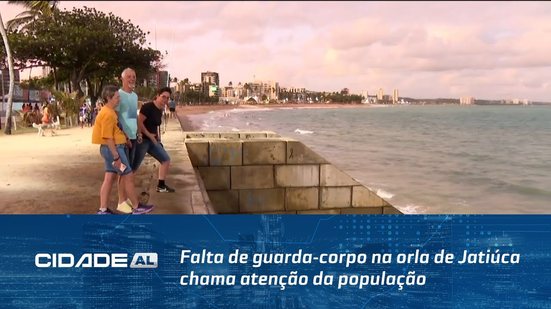 Falta de guarda-corpo na orla de Jatiúca chama atenção da população