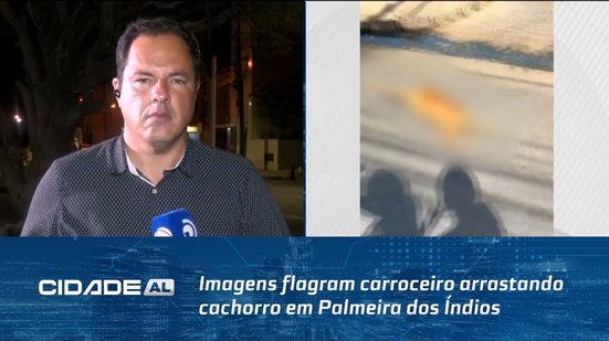 Maus-Tratos: Imagens flagram carroceiro arrastando cachorro em Palmeira dos Índios