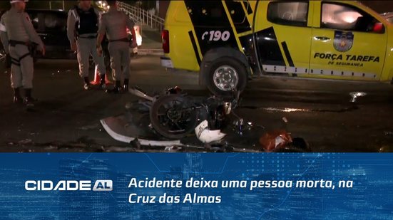 Acidente deixa uma pessoa morta, na Cruz das Almas