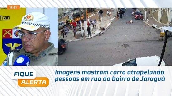 Imagens mostram carro atropelando pessoas em rua do bairro de Jaraguá