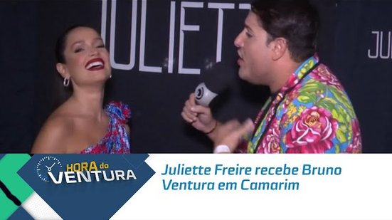 Juliette Freire recebe Bruno Ventura em Camarim.