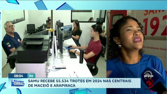 192: SAMU recebe 55.534 trotes em 2024 nas centrais de Maceió e Arapiraca