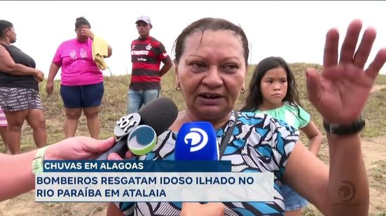 Chuvas em Alagoas: Bombeiros resgatam idoso ilhado no Rio Paraíba em Atalaia