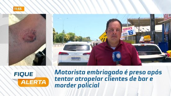 Motorista embriagado é preso após tentar atropelar clientes de bar e morder policial