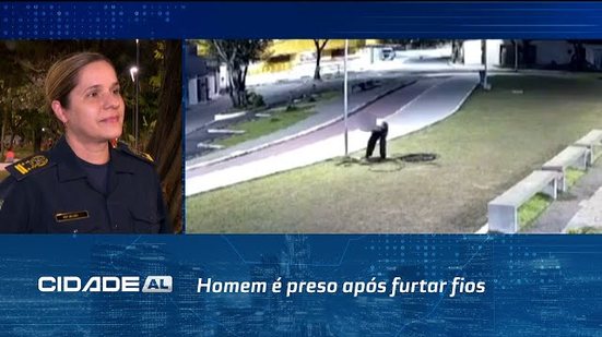 Homem é preso após furtar fios; ele foi identificado pelo tótem de videomonitoramento