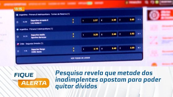 Pesquisa revela que metade dos inadimplentes apostam para poder quitar dívidas