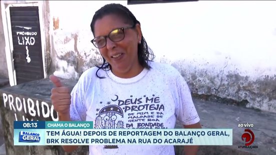 Tem água! Depois de reportagem do Balanço Geral, BRK resolve problema na rua do Acarajé