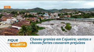 Choveu granizo em Cajueiro; ventos e chuvas fortes causaram prejuízos