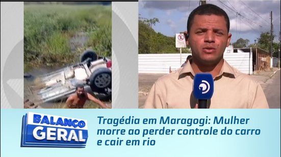 Tragédia em Maragogi: Mulher morre ao perder controle do carro e cair em rio