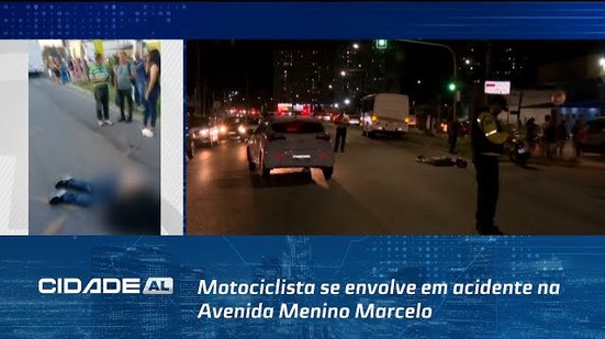 Motociclista se envolve em acidente na Avenida Menino Marcelo