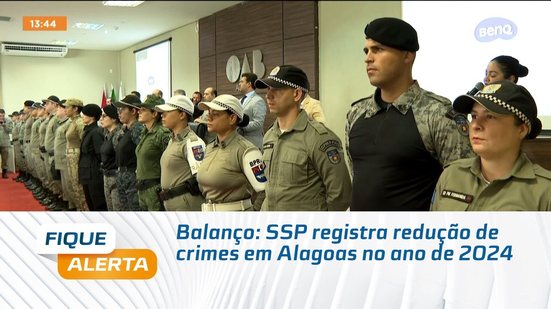 Balanço: SSP registra redução de crimes em Alagoas no ano de 2024