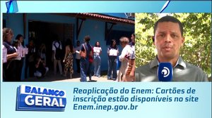 Reaplicação do Enem: Cartões de inscrição estão disponíveis no site Enem.inep.gov.br