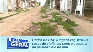 Dados da PM: Alagoas registra 10 casos de violência contra a mulher no primeiro dia do ano