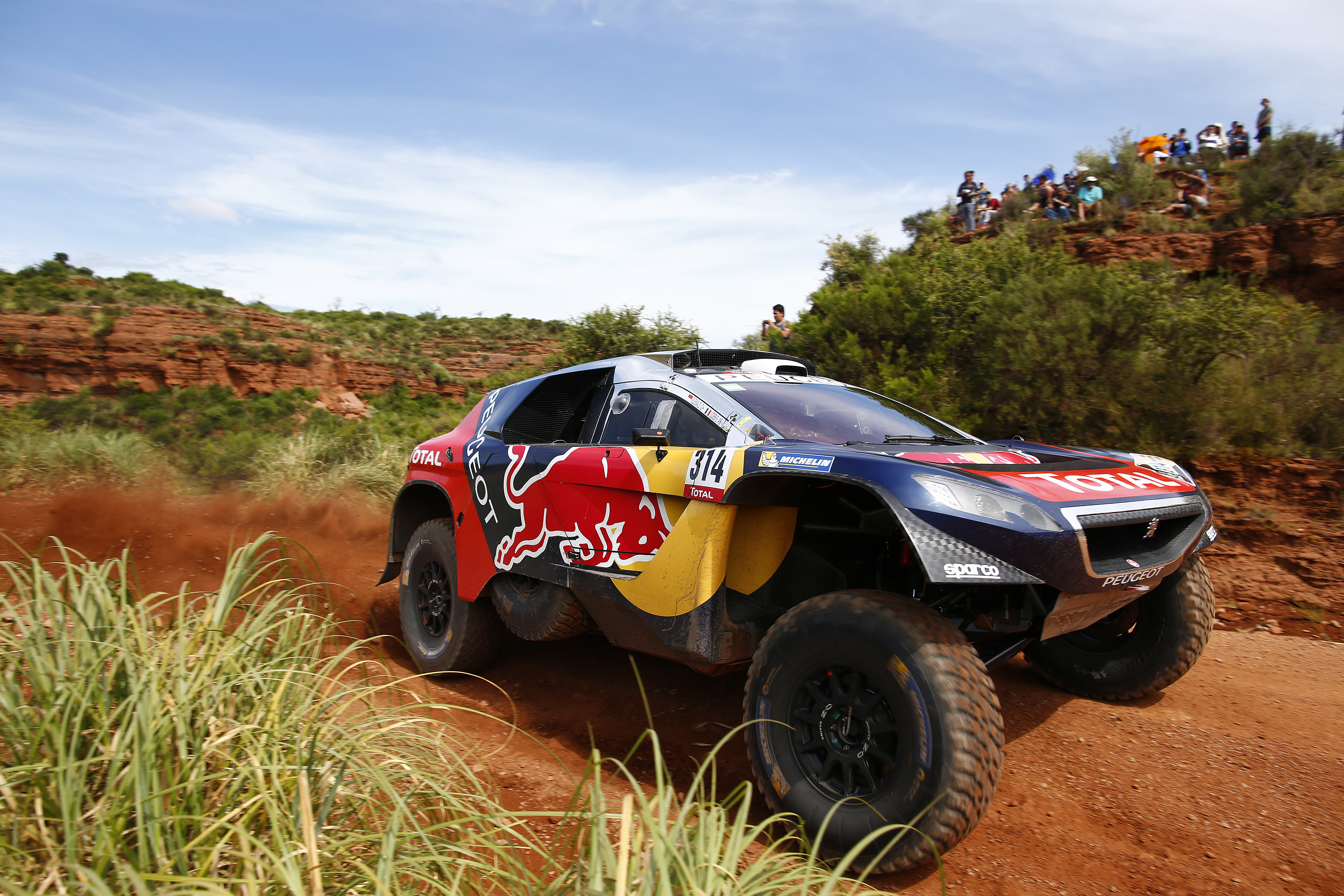 Sebastien Loeb (FRA) from Team Peugeot Total performs during stage 2 of Rally Dakar 2016 from Villa Carlos Paz to Termas de Rio Hondo, Argentina on January 4, 2016.