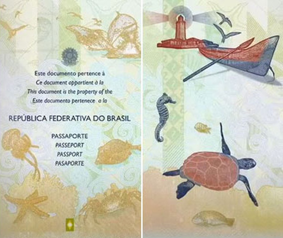 Novo modelo do passaporte brasileiro traz imagens que representam as regi&amp;otilde;es e a fauna do pa&amp;iacute;s &amp;mdash; Foto: Reprodu&amp;ccedil;&amp;atilde;o